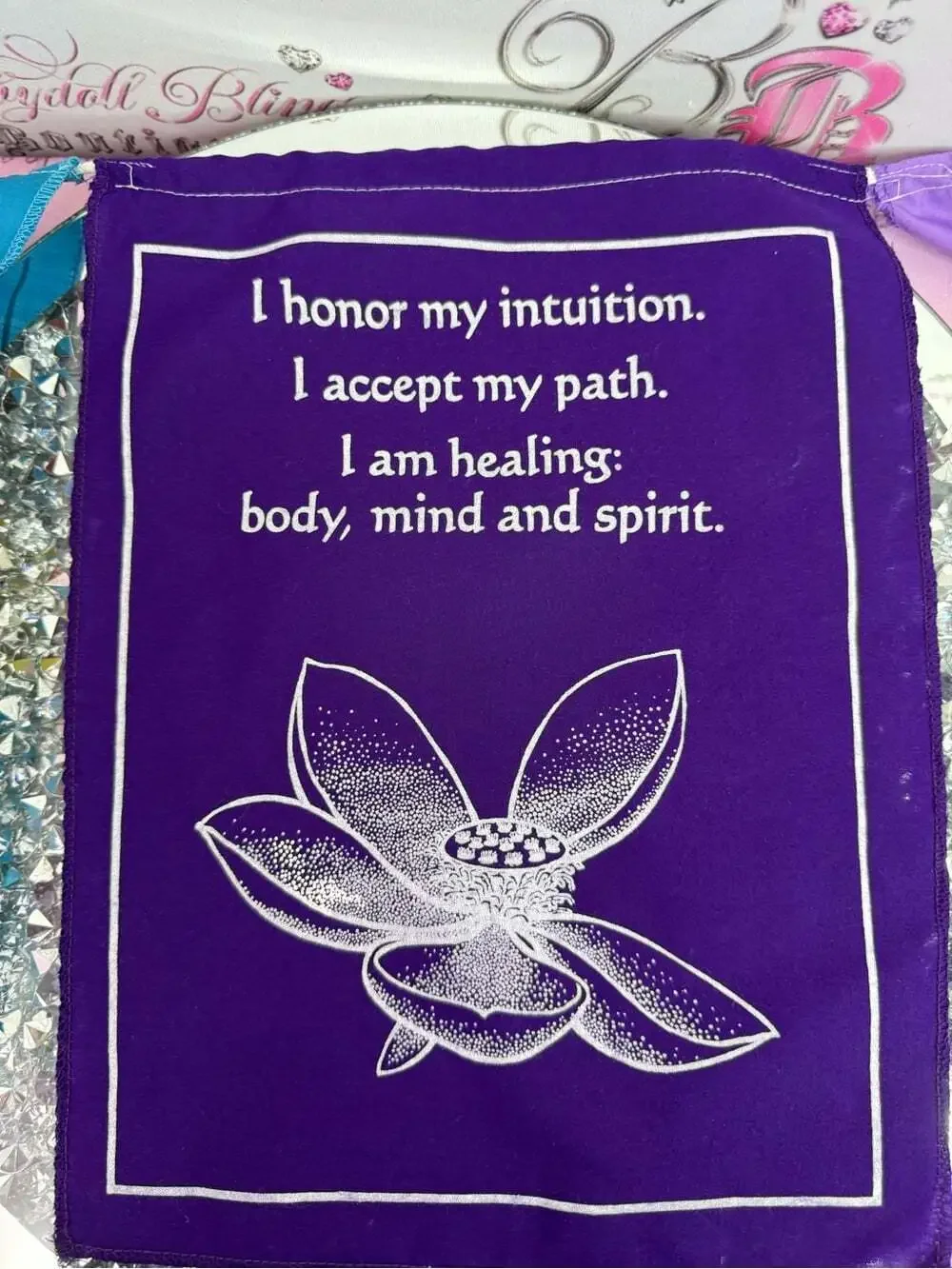 Tapestry art work wall hanging flags lotus flowers chakras